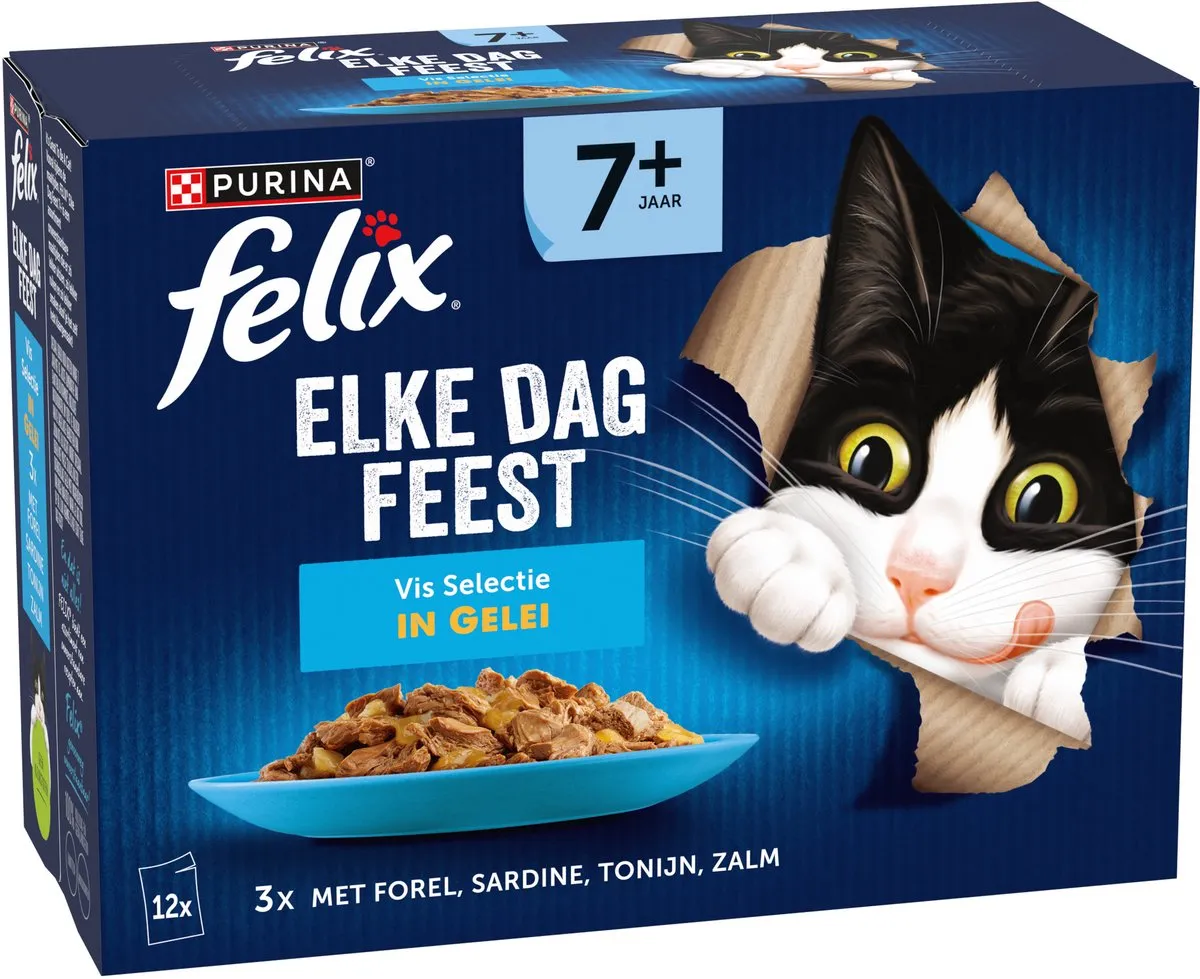 Felix Elke Dag Feest 7+ Senior Vis Selectie Natvoer - 48x85g