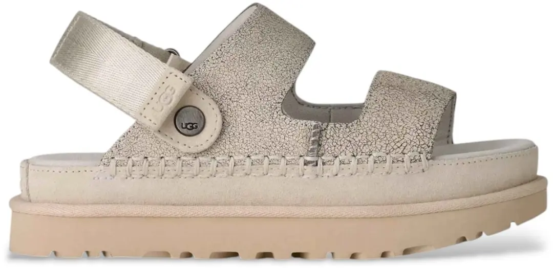 UGG Goldenstar Crackle Glide taupe sandalen