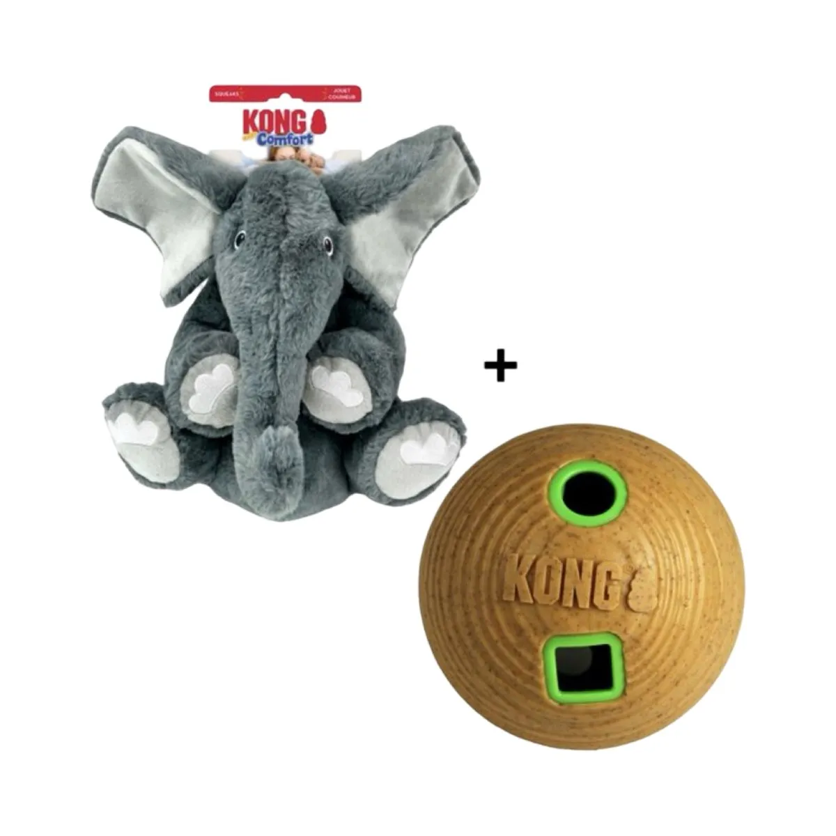 KONG Comfort Kiddos Jumbo Olifant XL - Hondenknuffel 20x30,6x44,4cm - Grijs