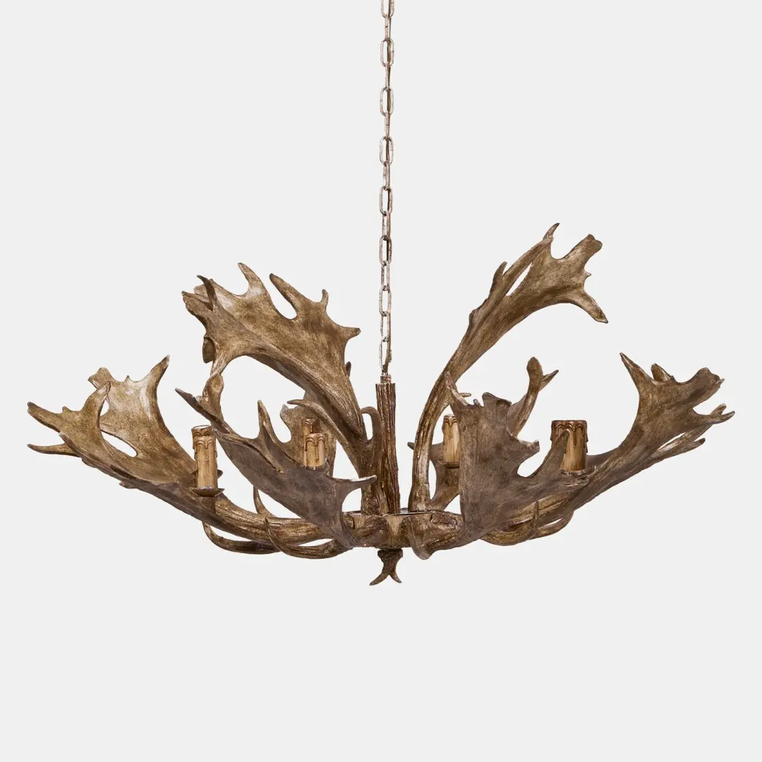 Loberon Corwynn Kroonluchter - Ø107cm - Bruin - afbeelding 2 van 6