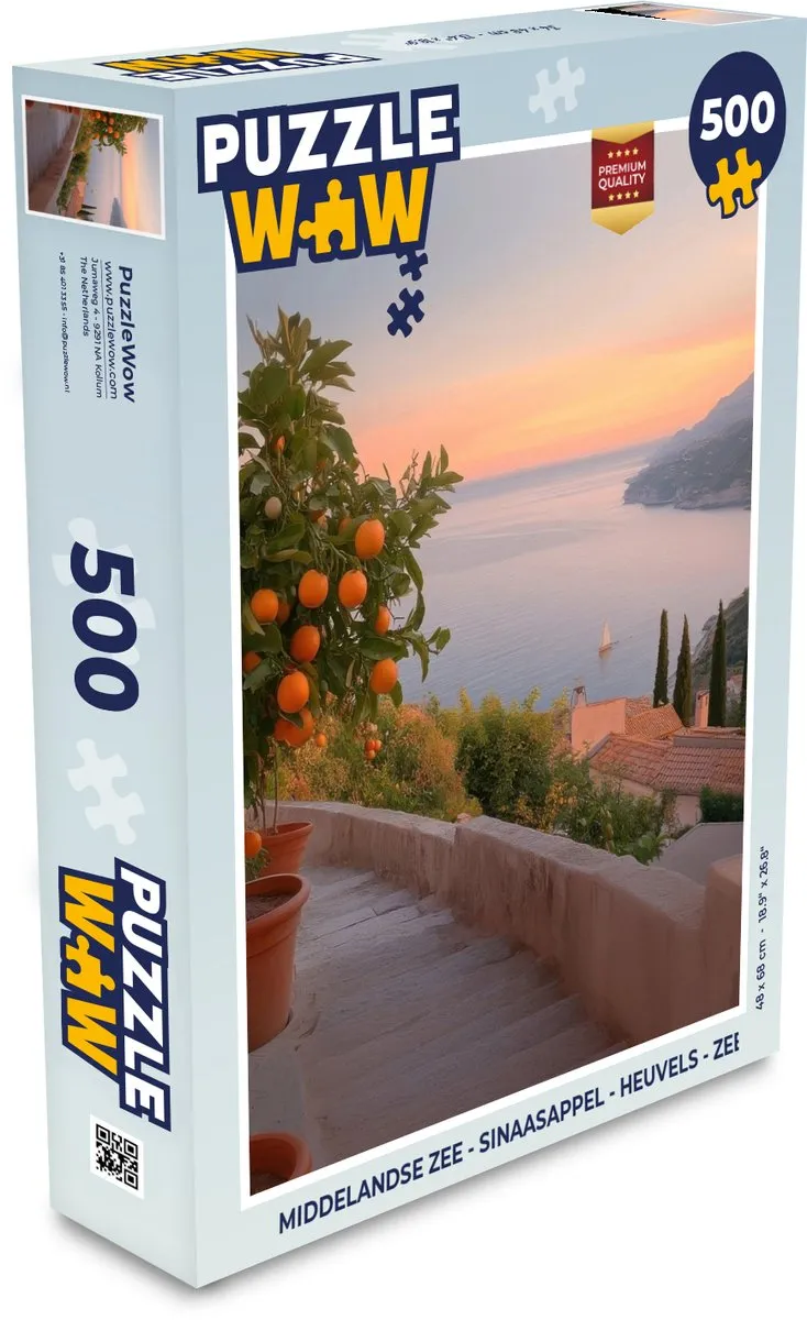 PuzzleWow Middelandse Zee Legpuzzel 500 Stuks - 8721173243934