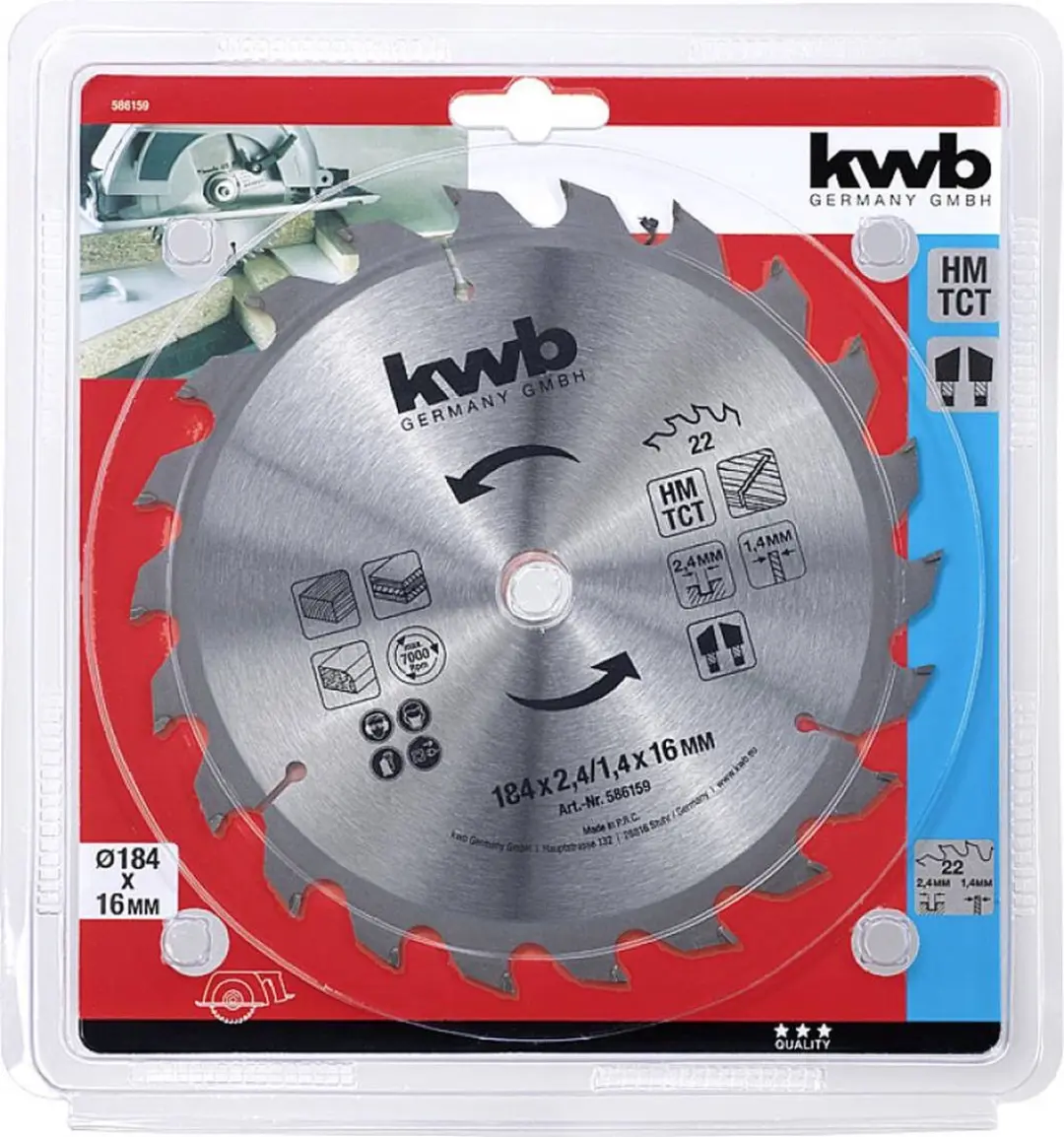 KWB 586159 Cirkelzaagblad 184x16mm Metaal - afbeelding 3 van 3