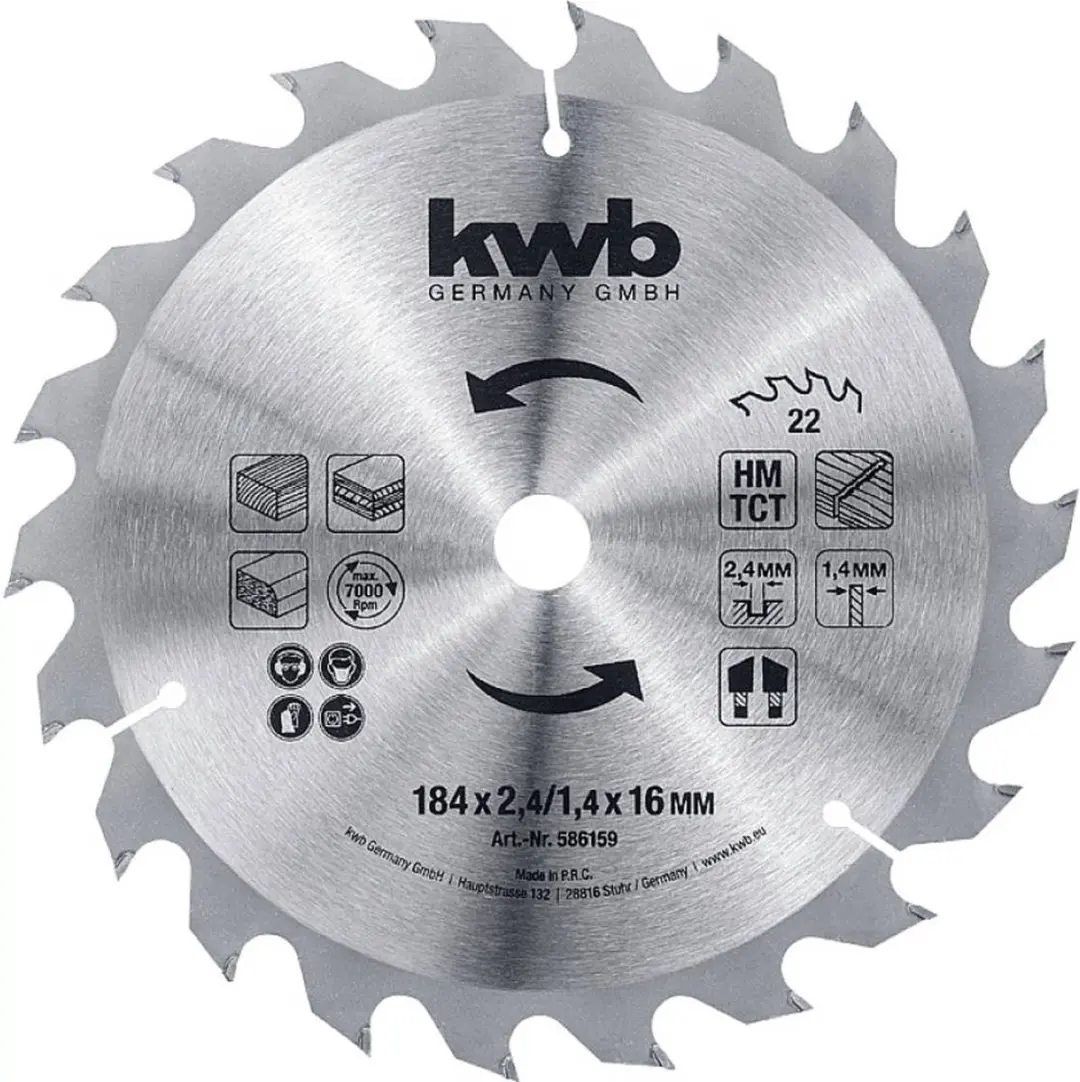 KWB 586159 Cirkelzaagblad 184x16mm Metaal