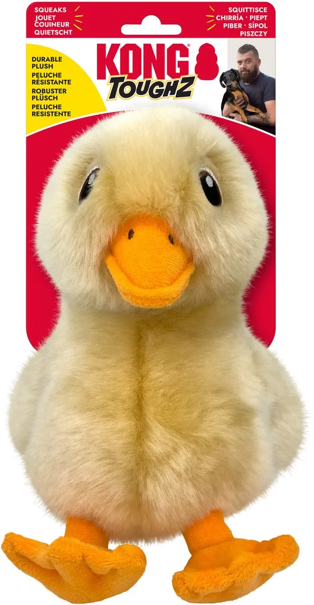 KONG Toughz Duck Hondenspeelgoed - Geel/Oranje