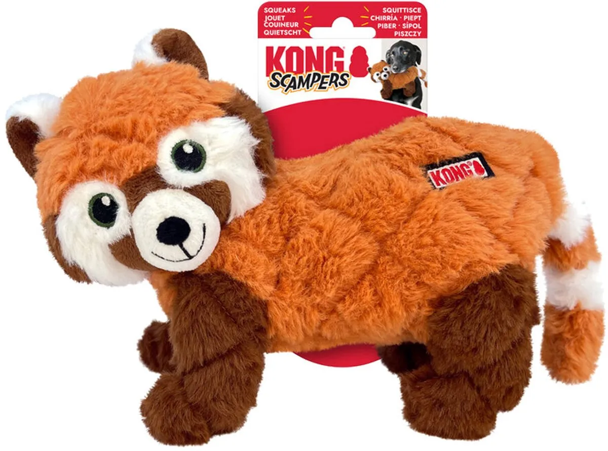 KONG Hond Scampers Lemur Medium - Zwart/Wit/Grijs