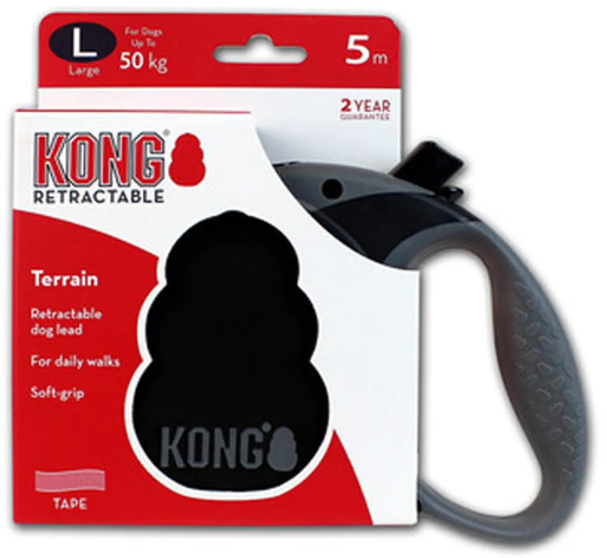 KONG Terrain Rollijn Hondenriem - 5m - Tot 20kg - Zwart