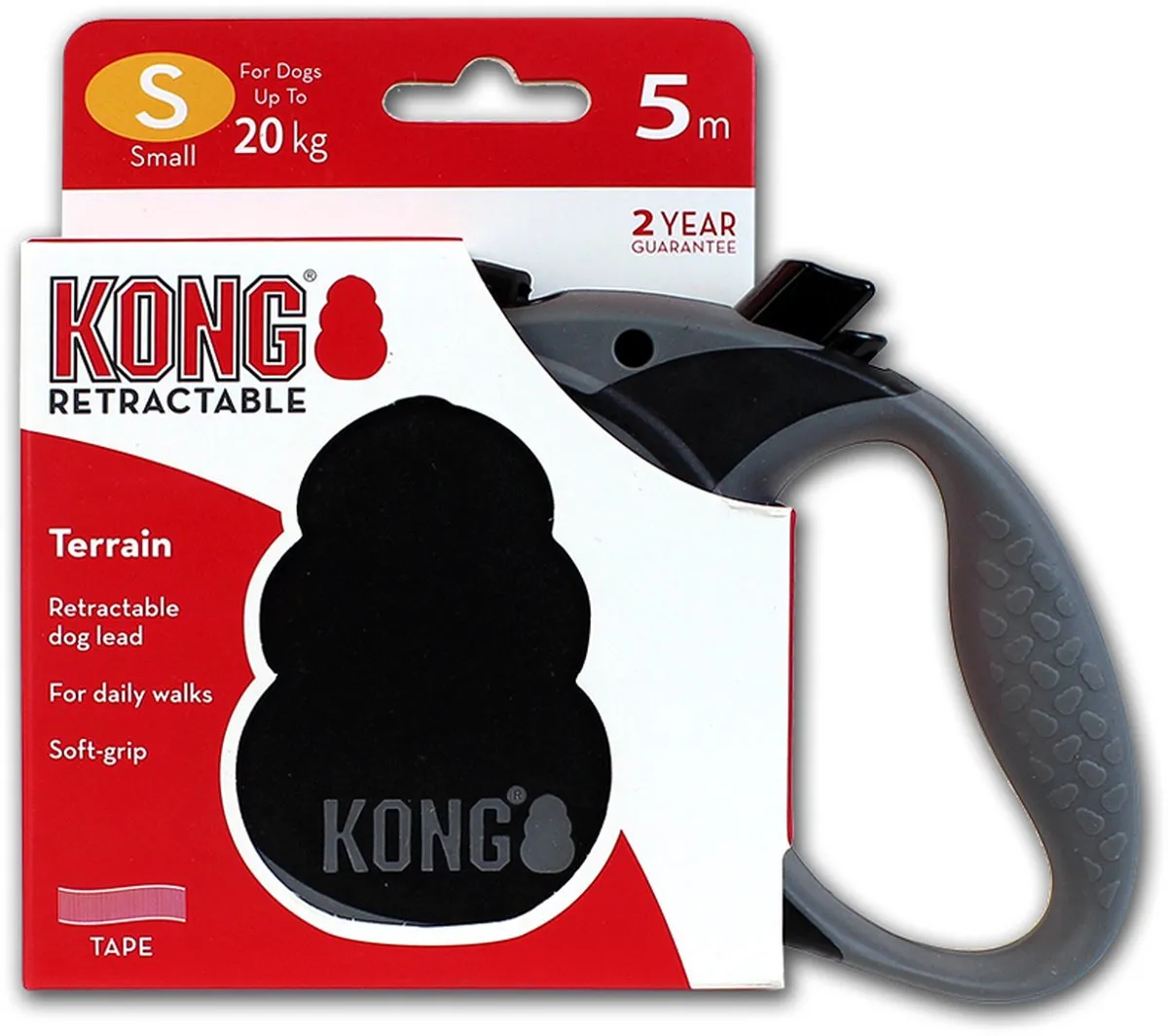 KONG Terrain Rollijn Hondenriem - 5m - Tot 20kg - Zwart