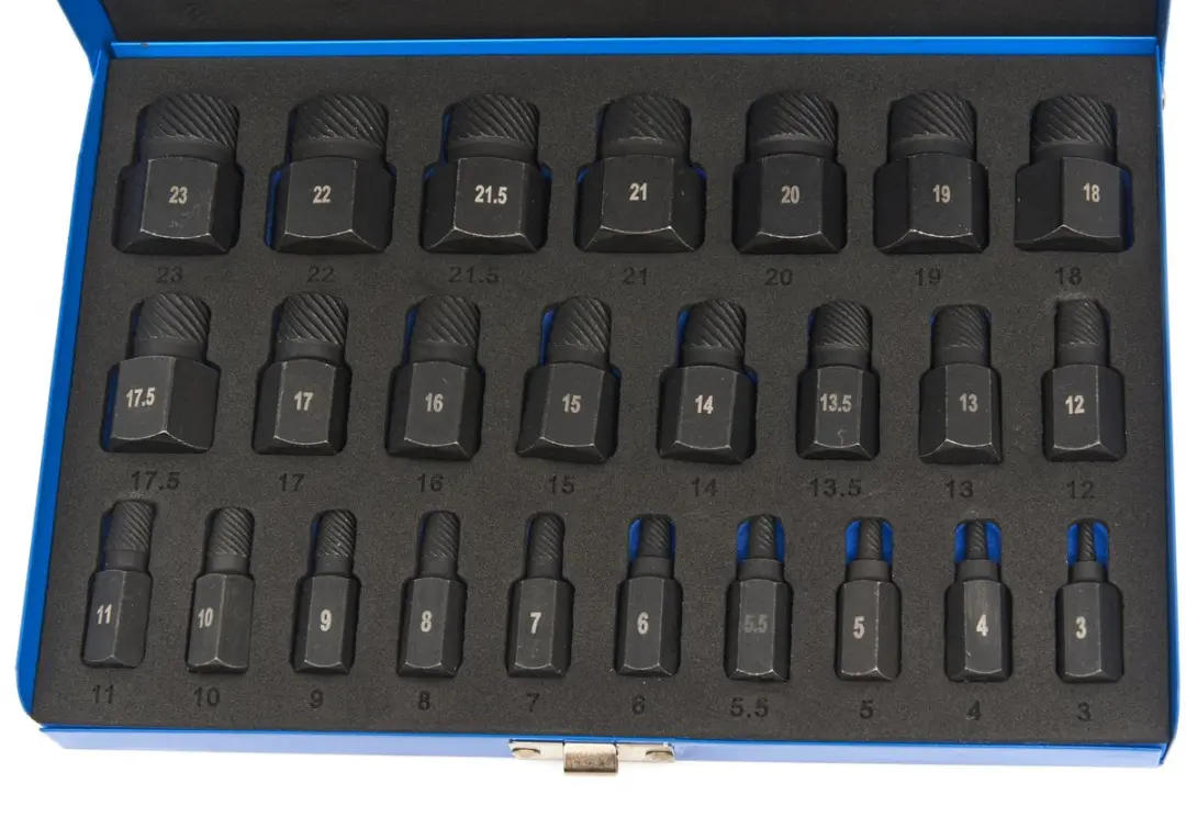 HBM 25-delige multi-spline schroefextractorset staal 42CrMo