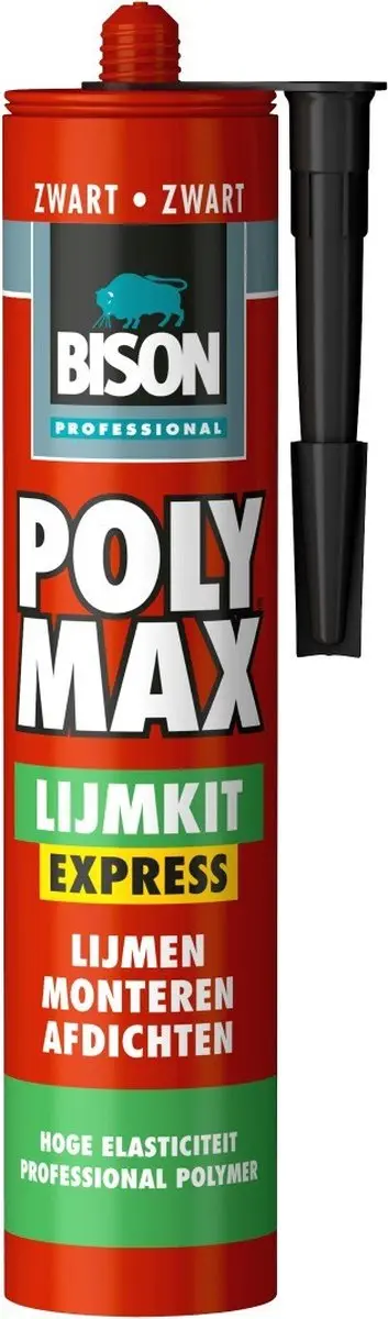 Bison professional poly max lijmkit express zwart