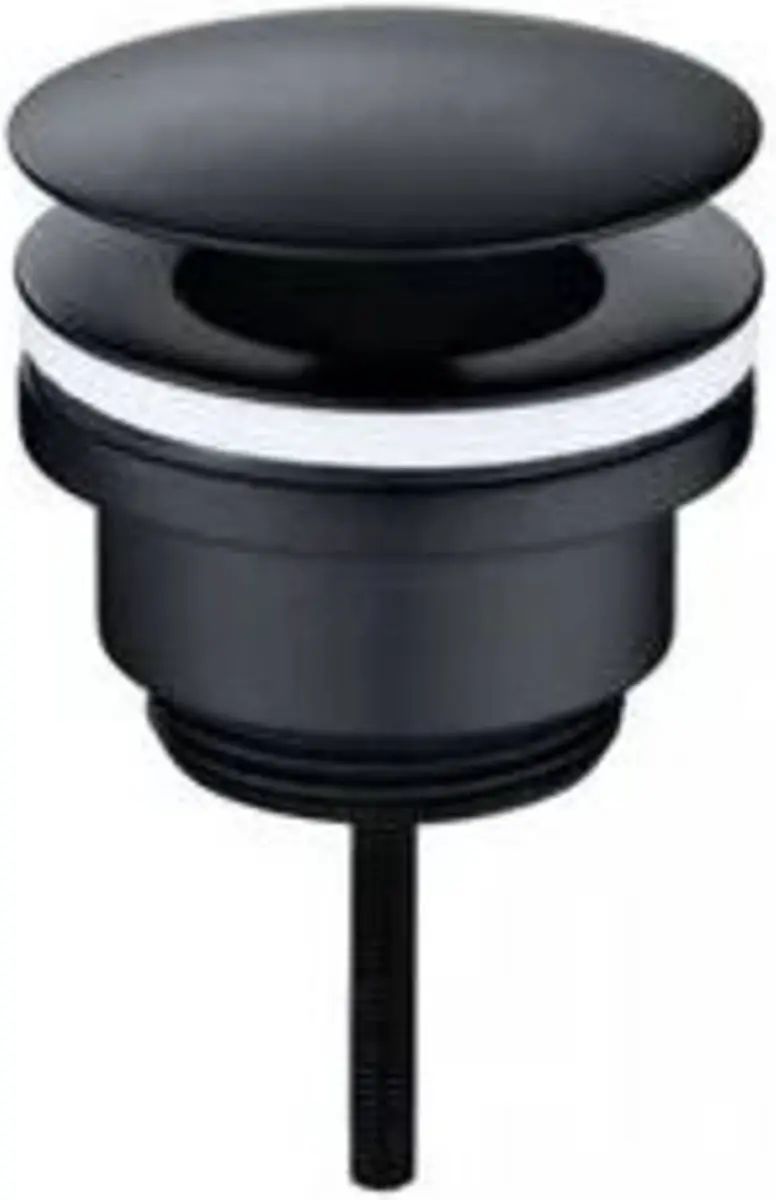 Saqu Solid Line wastafelplug niet afsluitbaar mat zwart