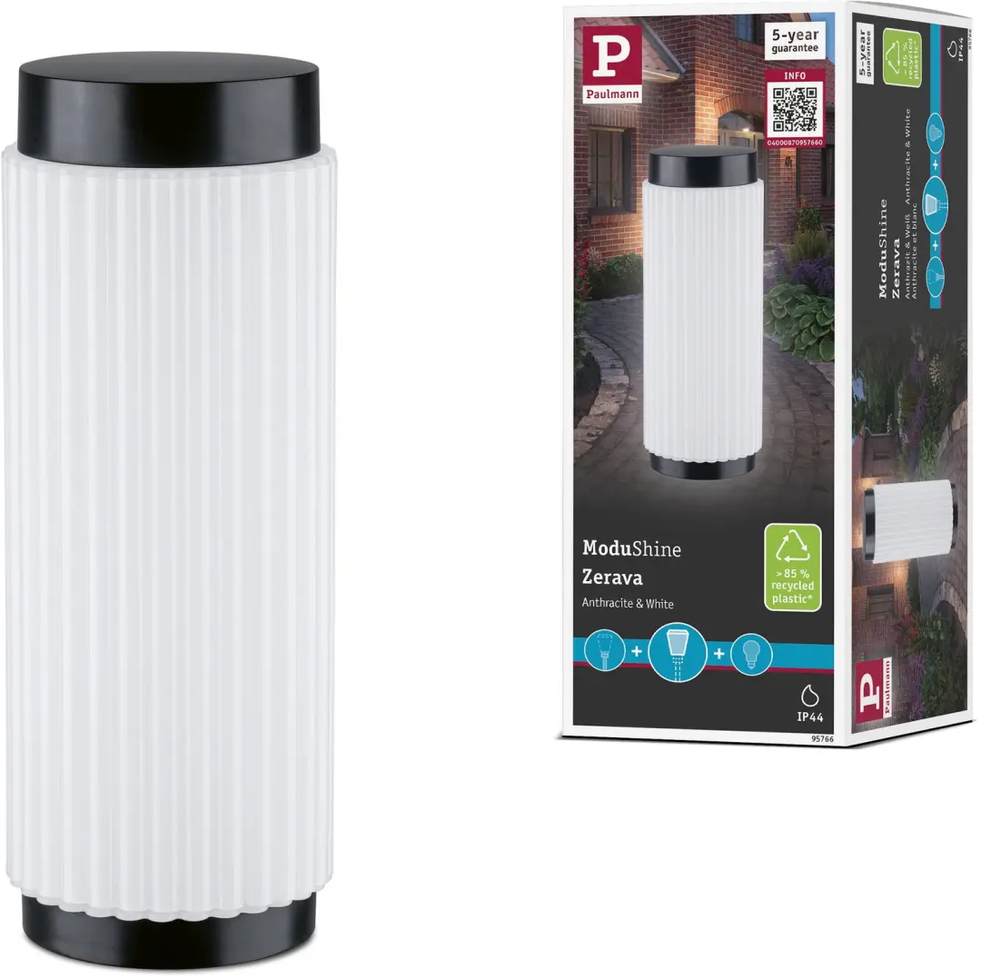 ModuShine Kap Zerava IP44 cilindrisch Antraciet, Helder