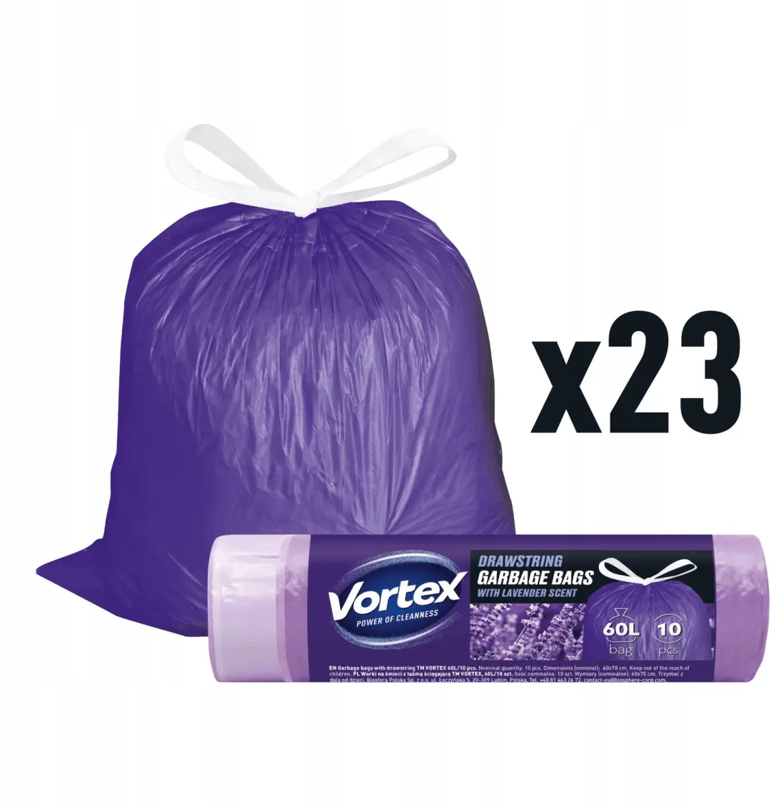 Vortex Vuilniszakken 60L met Trekband