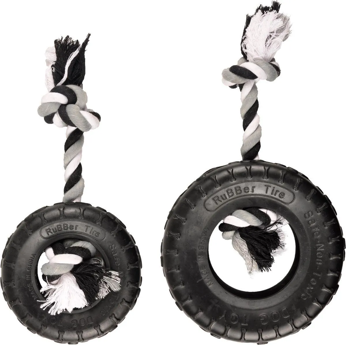 Flamingo Gladiator Touw Hondenspeelgoed - Zwart