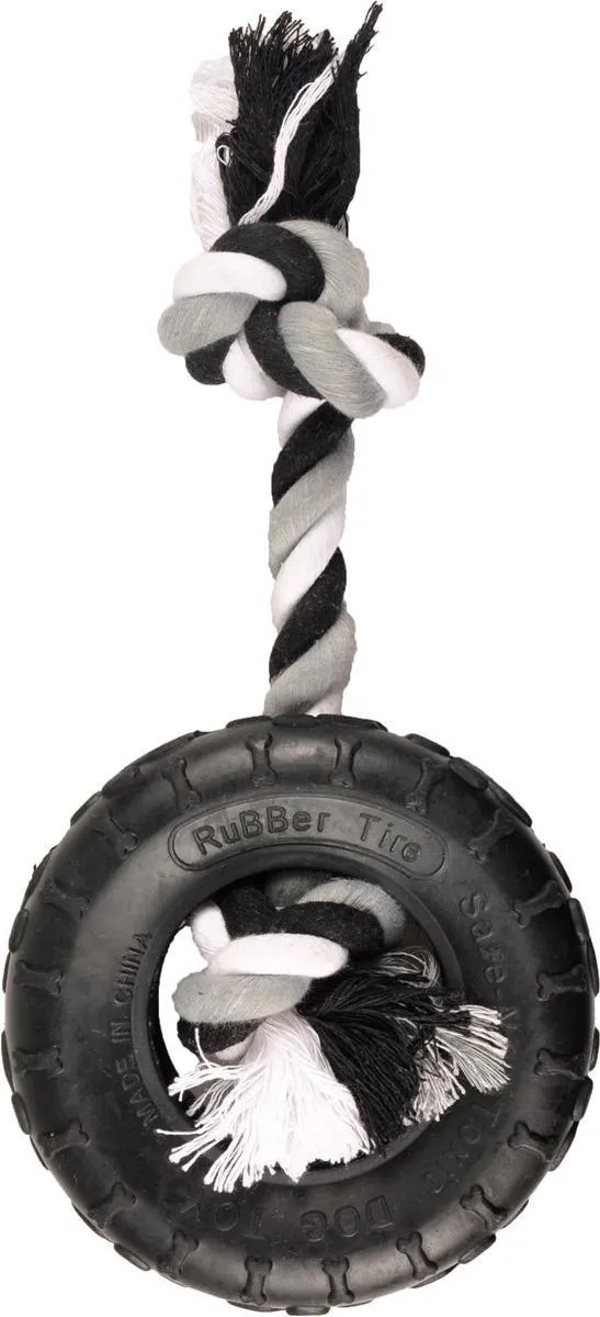Flamingo Gladiator Touw Hondenspeelgoed - Zwart - afbeelding 6 van 6