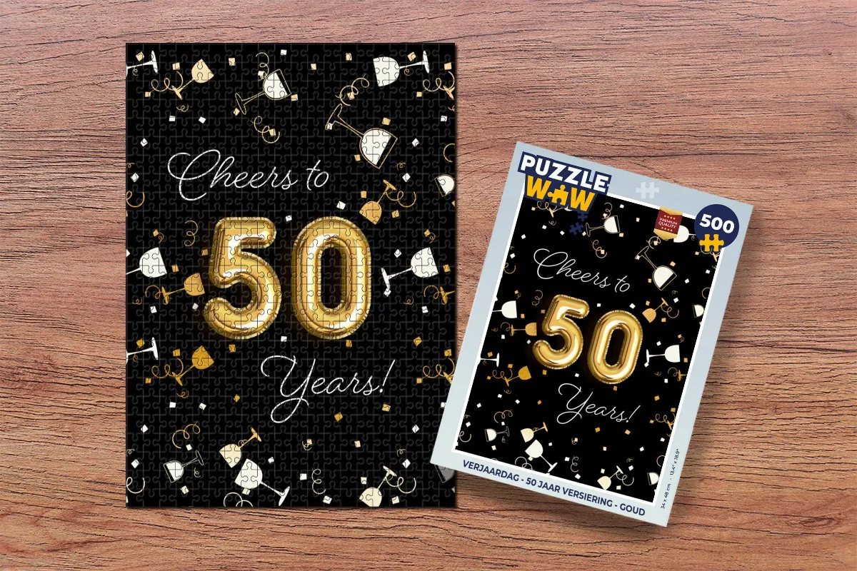PuzzleWow Verjaardag Legpuzzel 500 Stuks - Goud