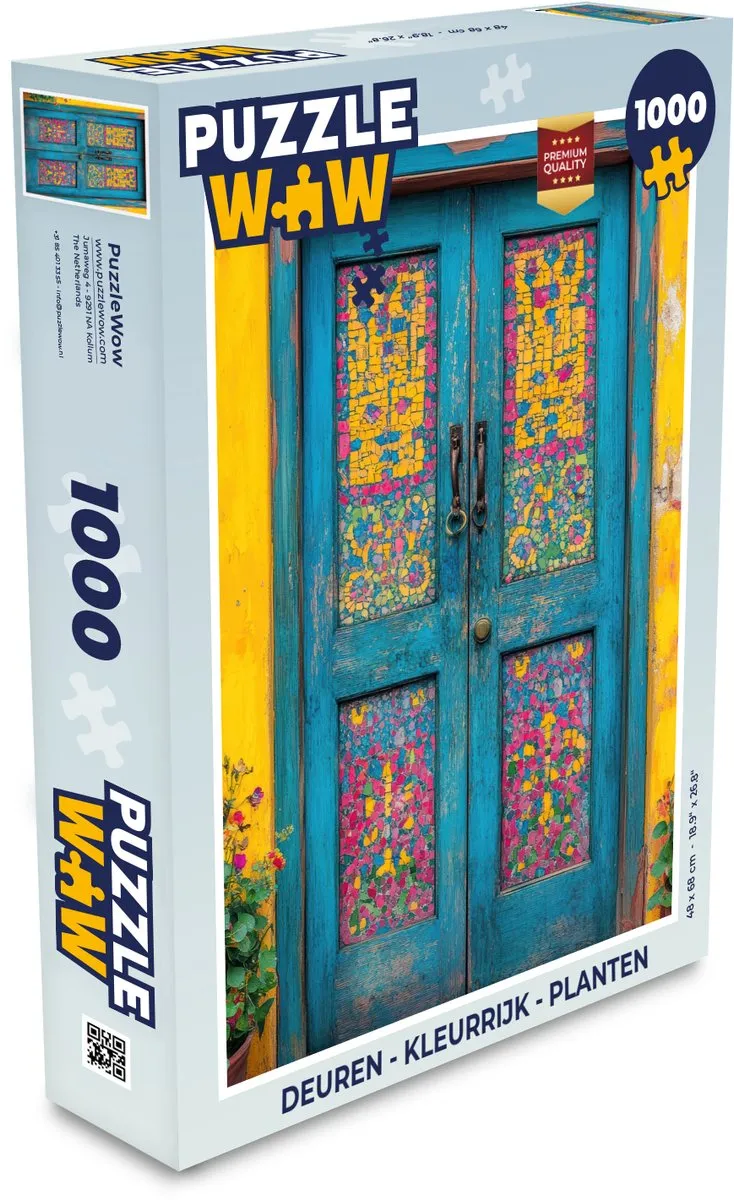PuzzleWow Kleurrijke Planten Deuren Legpuzzel 1000 Stuks