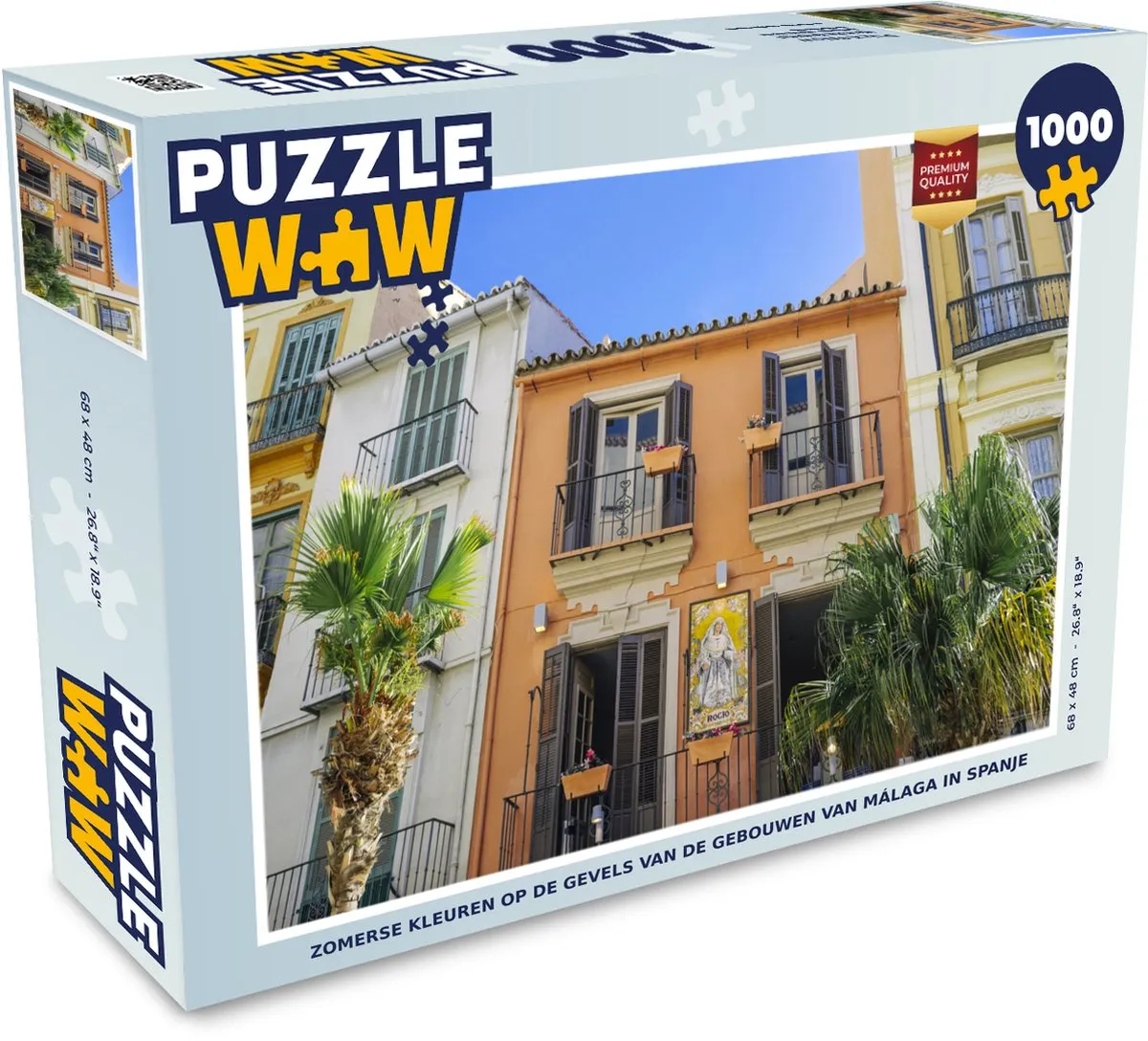 PuzzleWow Legpuzzel Málaga Zomerse Gevels 1000 Stuks