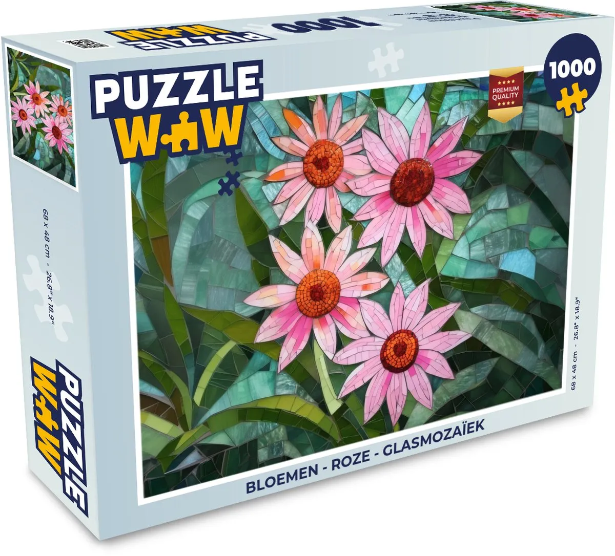 PuzzleWow Bloemen Mozaïek Legpuzzel 1000 Stuks