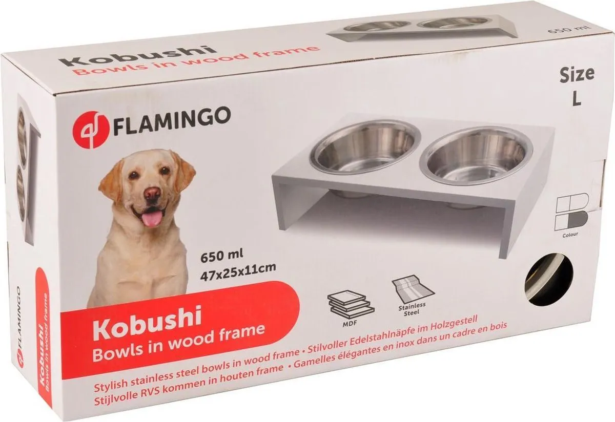 Flamingo Kobushi Voerbak 2x650ml - Antraciet