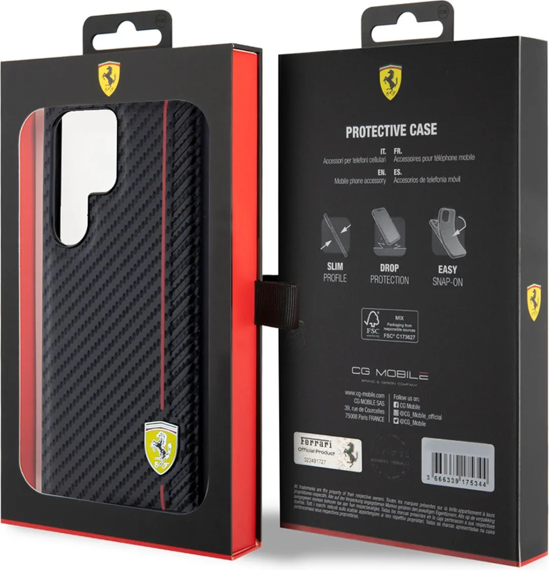 Ferrari Backcase Hoesje Samsung Galaxy S24 Ultra - Zwart