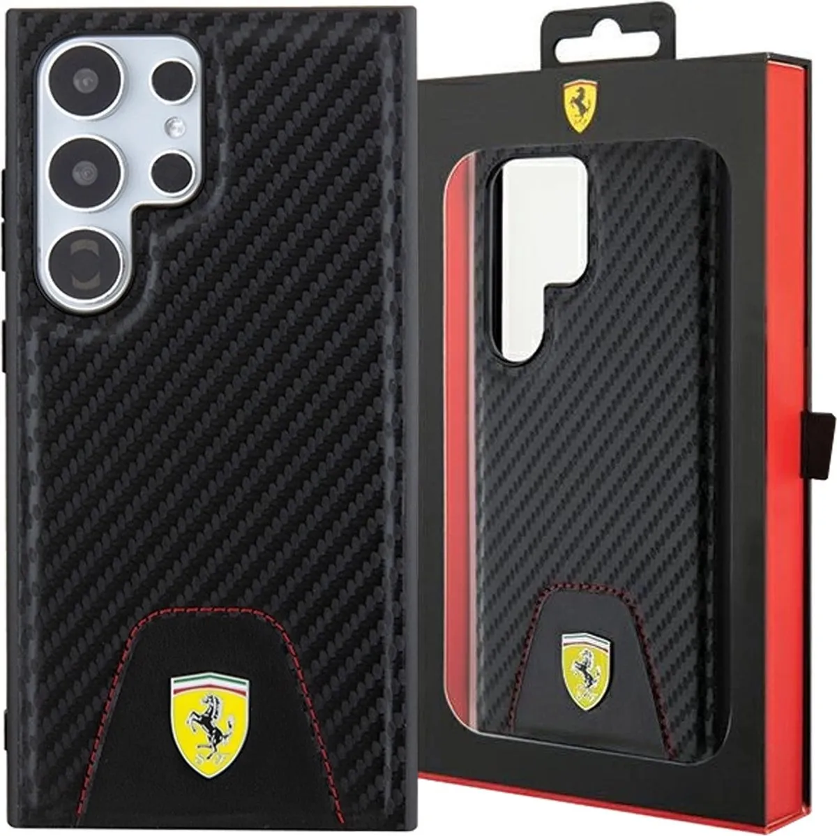 Ferrari Backcase Hoesje Samsung Galaxy S24 Ultra - Zwart