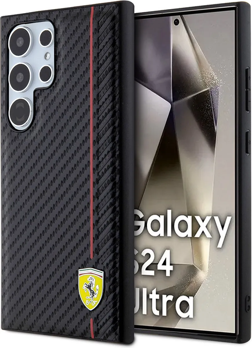 Ferrari Backcase Hoesje Samsung Galaxy S24 Ultra - Zwart
