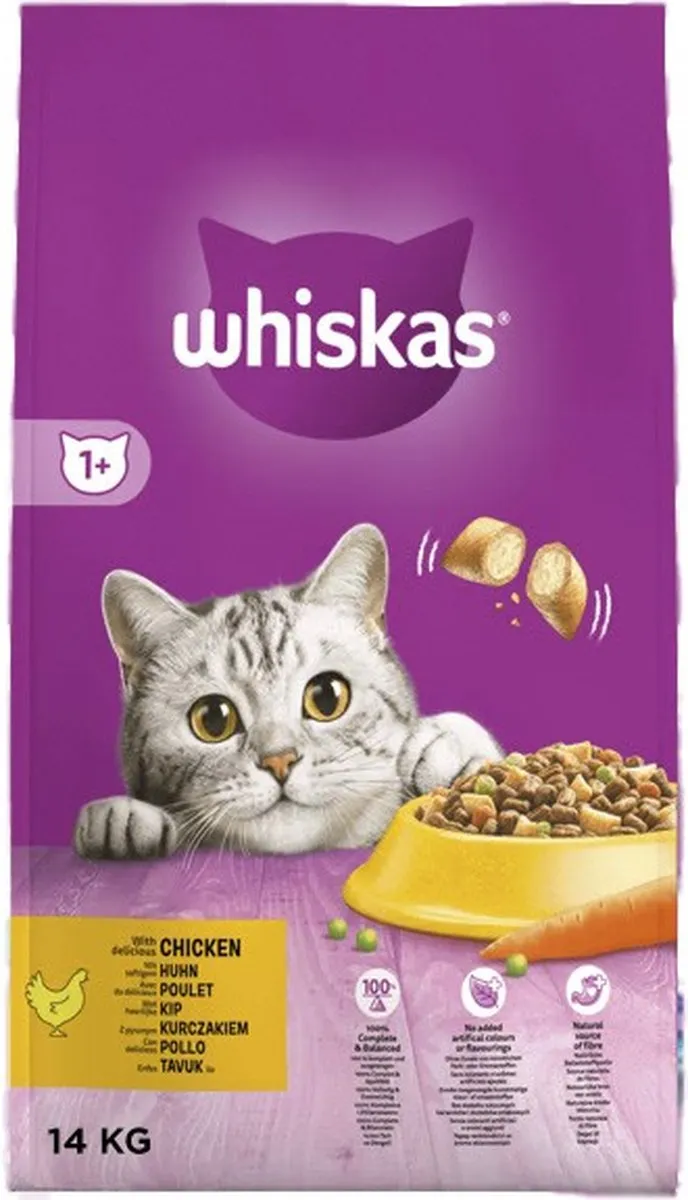 Whiskas Volwassen Droogvoer Kip & Groenten 14kg