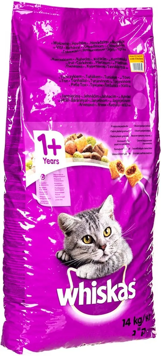 Whiskas Volwassen Droogvoer Kip & Groenten 14kg