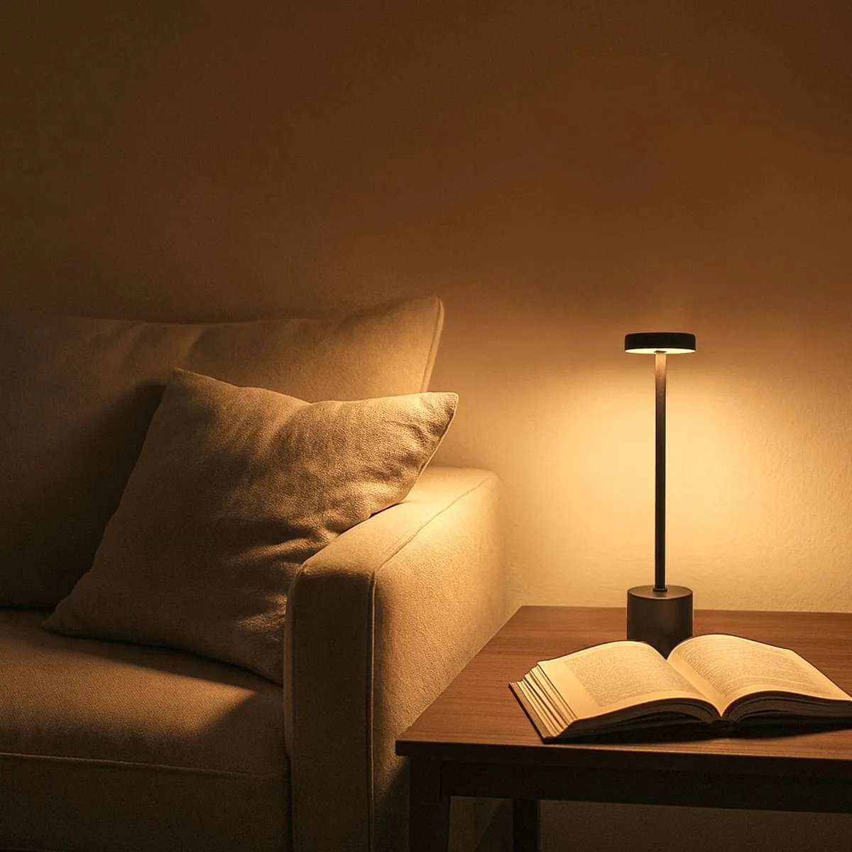 LEDVION Luna Oplaadbare Tafellamp - 1.5W Warm Wit - Zwart - afbeelding 6 van 6