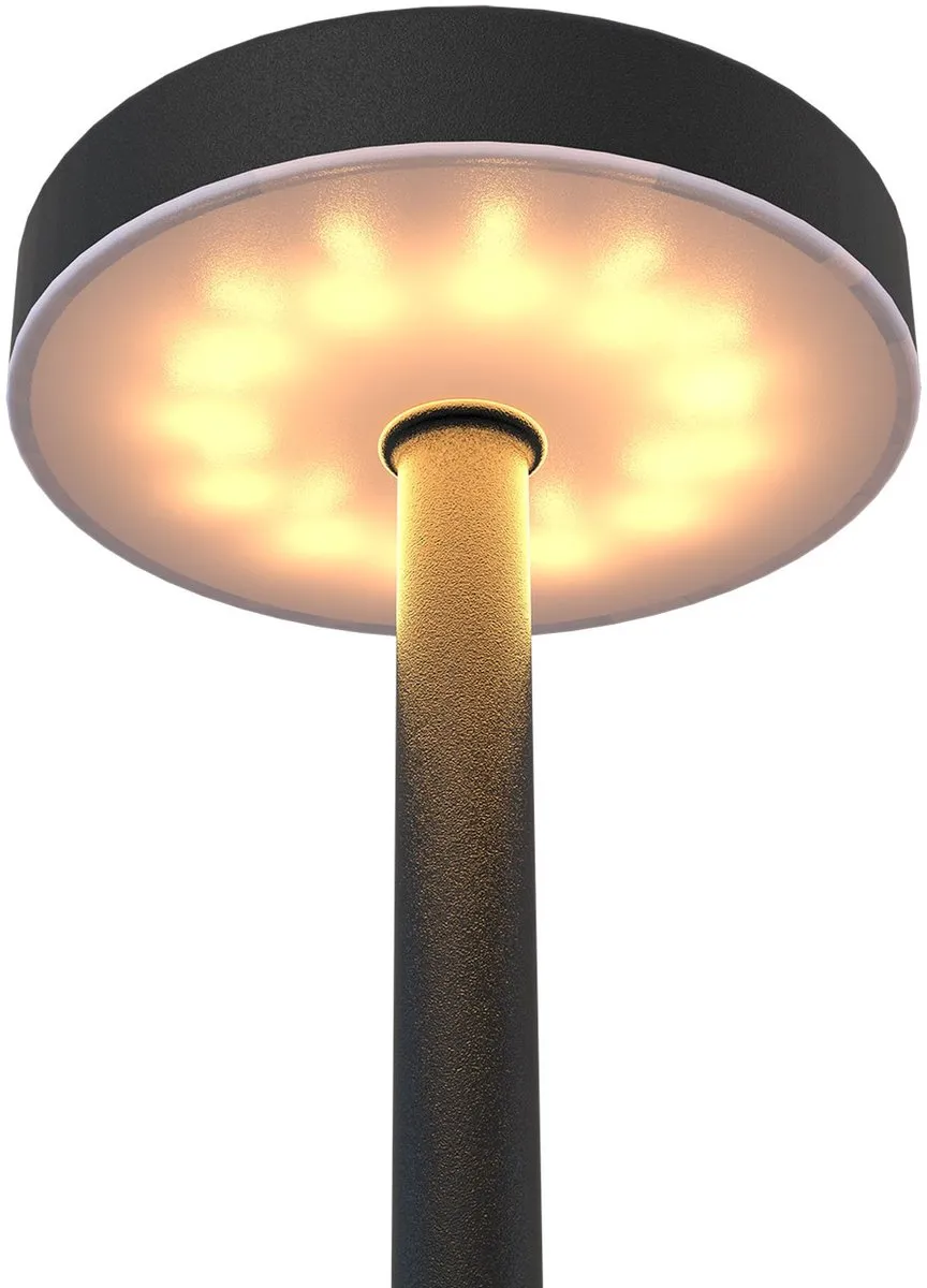 LEDVION Luna Oplaadbare Tafellamp - 1.5W Warm Wit - Zwart