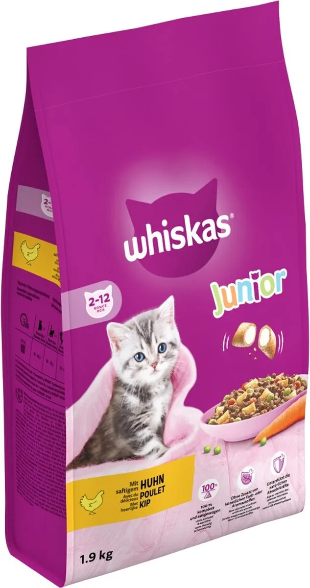 Whiskas Droog Junior Kip Kattenvoer 1,9kg