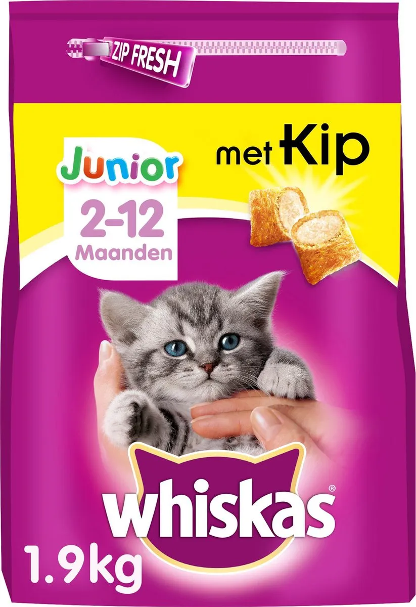 Whiskas Droog Junior Kip Kattenvoer 1,9kg
