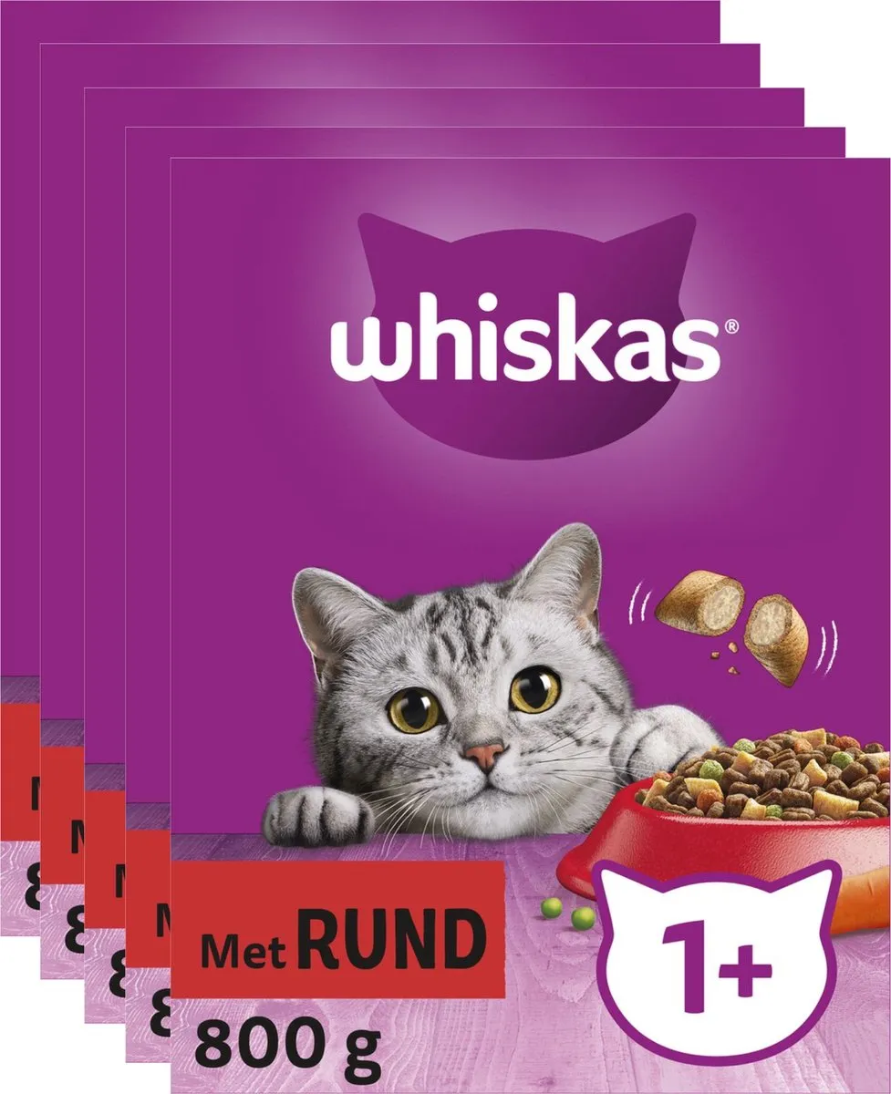 Whiskas Adult 1+ Rund Kattenbrokken - 5x800g