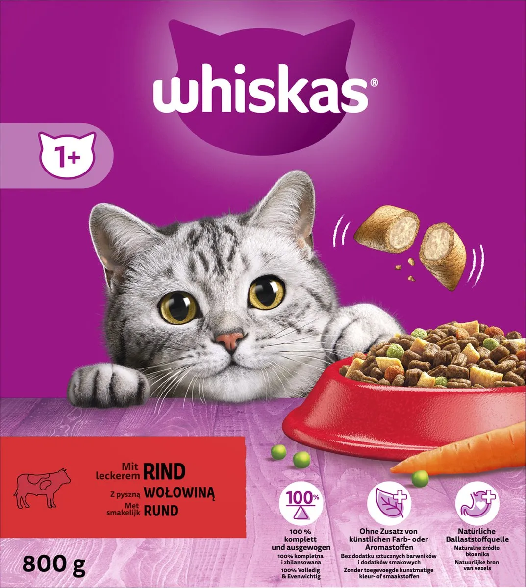 Whiskas Adult 1+ Rund Kattenbrokken - 5x800g