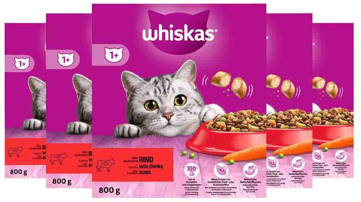 Whiskas Adult 1+ Rund Kattenbrokken - 5x800g
