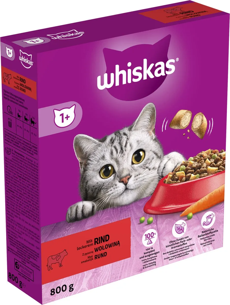 Whiskas Adult 1+ Rund Kattenbrokken - 5x800g