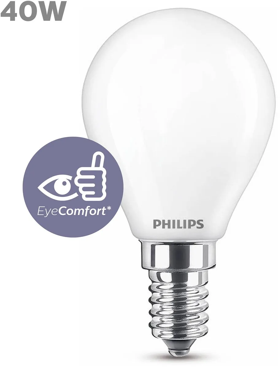 Philips LED Kogellamp E14 Warmwit 4W Mat