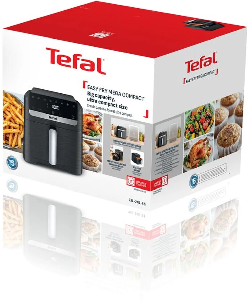 Tefal Easy Fry Mega Compact EY8618 Heeluchtfriteuse 7,5L - 2000W - Zwart - afbeelding 6 van 6