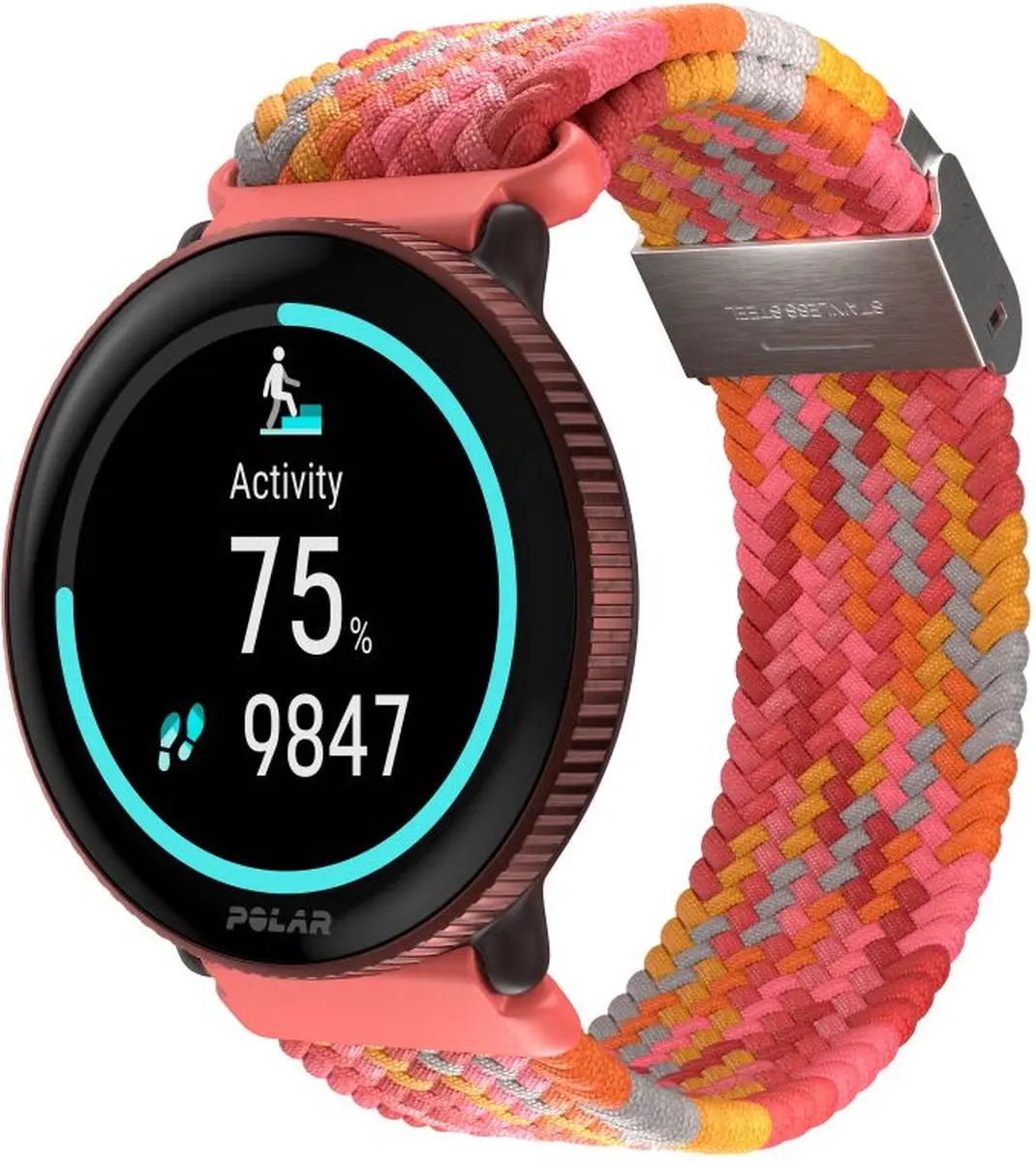 Polar Horlogebandje 20mm Gevlochten Rood S-L - afbeelding 5 van 6
