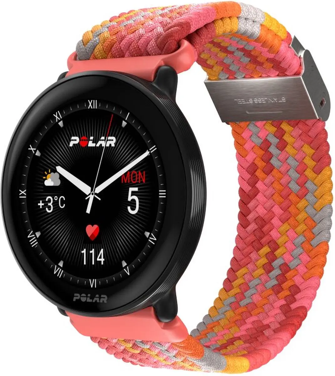 Polar Horlogebandje 20mm Gevlochten Rood S-L - afbeelding 6 van 6