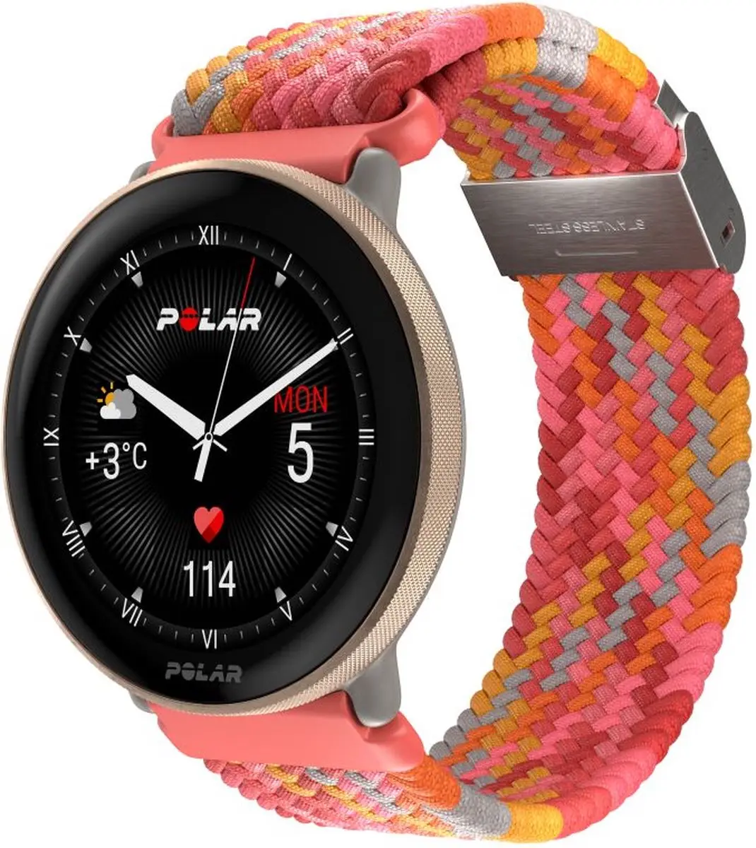 Polar Horlogebandje 20mm Gevlochten Rood S-L - afbeelding 4 van 6