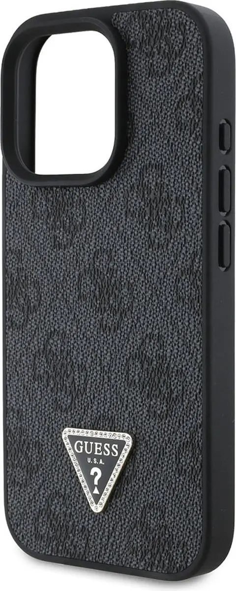 Guess GUHCP16LP4TDPK Hoesje iPhone 16 Pro - Strass Triangle Zwart - afbeelding 4 van 6