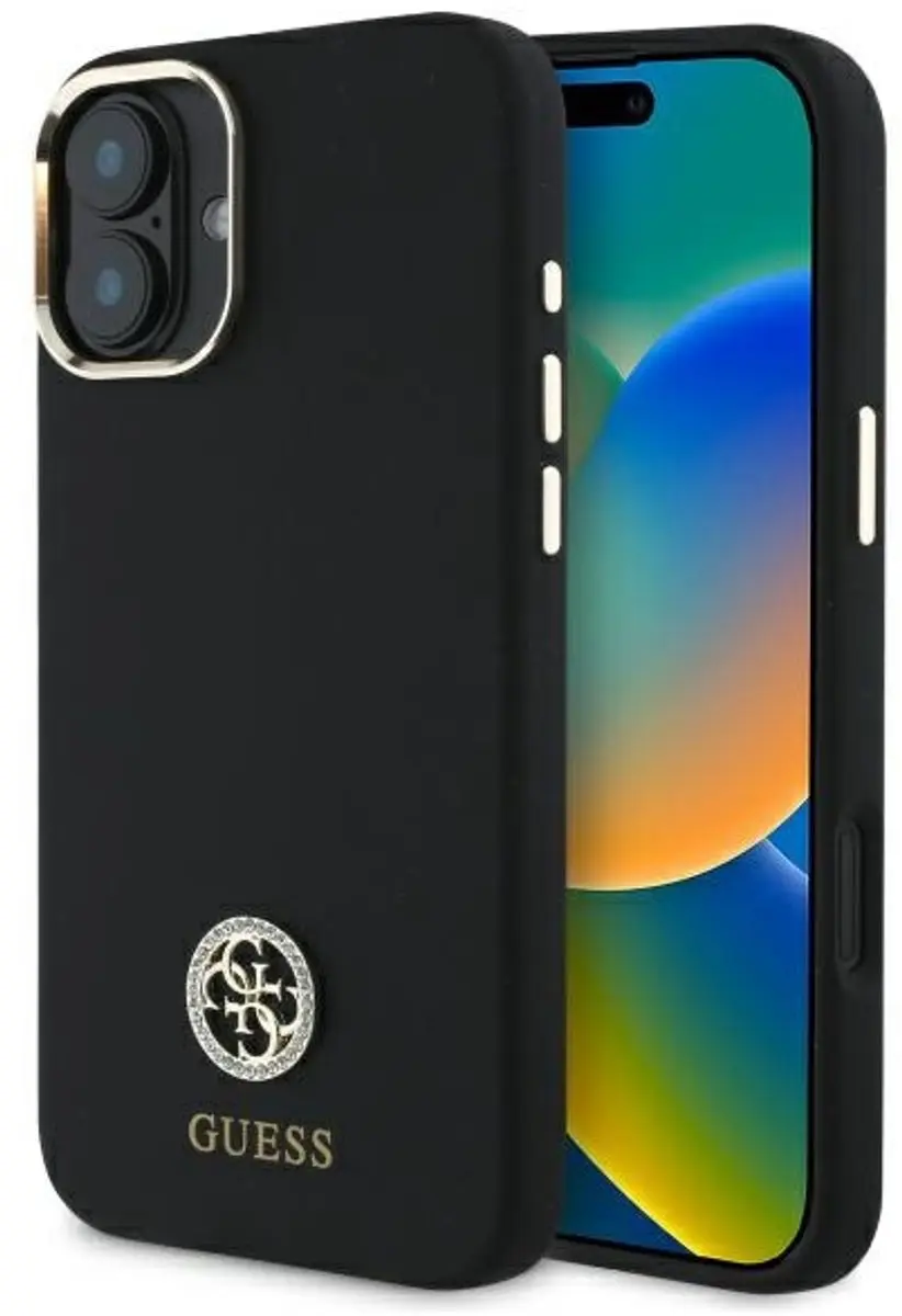 Guess Logo Strass Hoesje iPhone 16