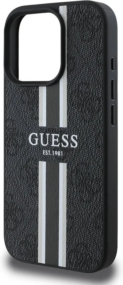 Guess 4G Printed Stripes MagSafe Hoesje - iPhone 16 Pro Max Zwart - afbeelding 4 van 6
