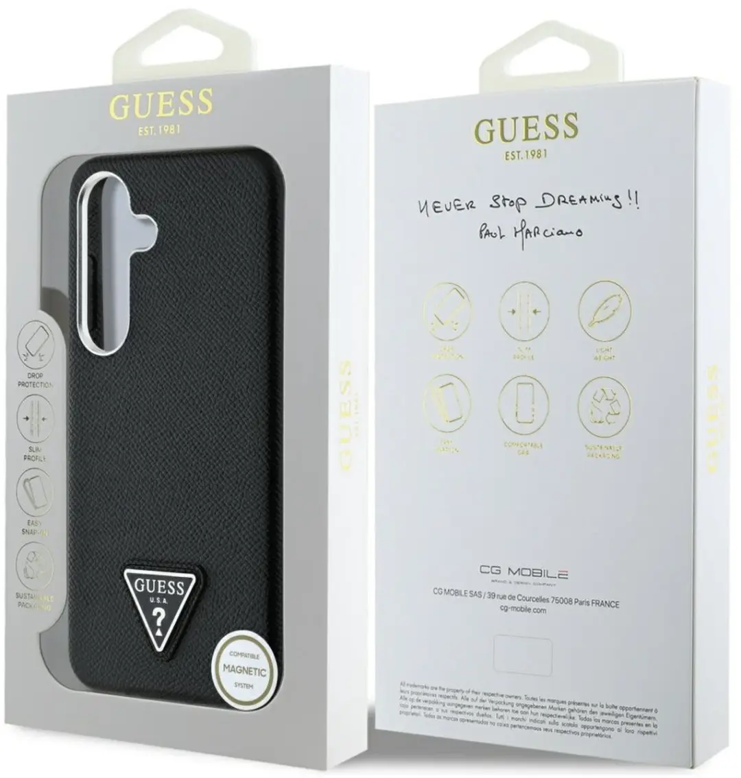 GUESS Grained Triangle Logo MagSafe Hoesje - Zwart - afbeelding 2 van 6