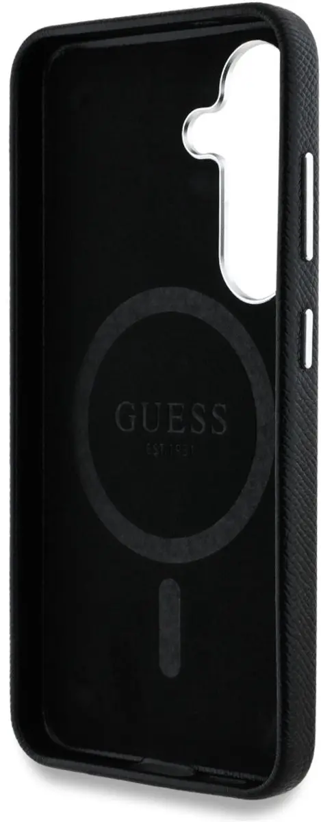 GUESS Grained Triangle Logo MagSafe Hoesje - Zwart - afbeelding 3 van 6