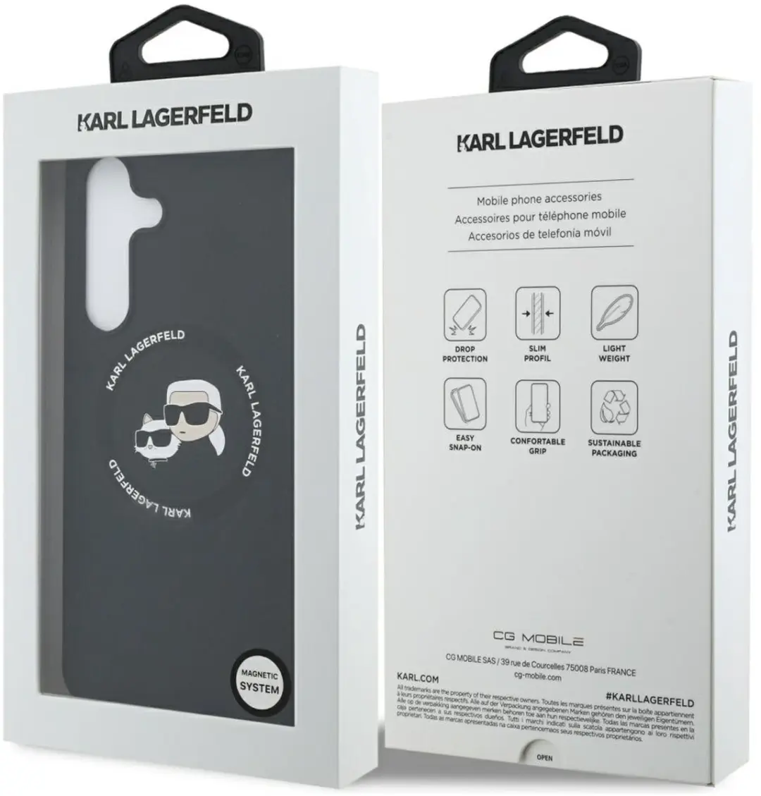 Karl Lagerfeld MagSafe Hoesje Karl & Choupette - Zwart - afbeelding 4 van 6