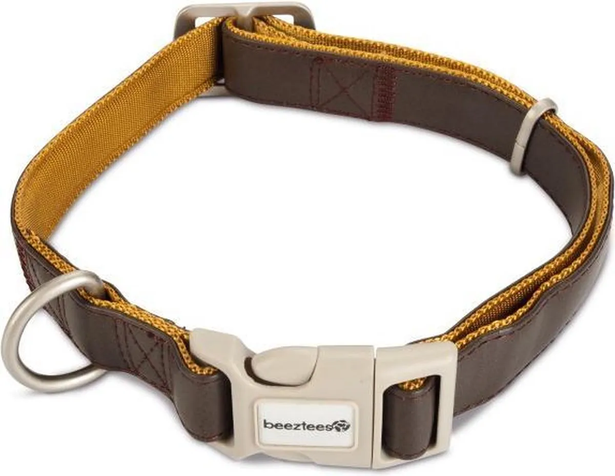 Beeztees Soft Touch Halsband Hond - Bruin 45-70x2,5cm