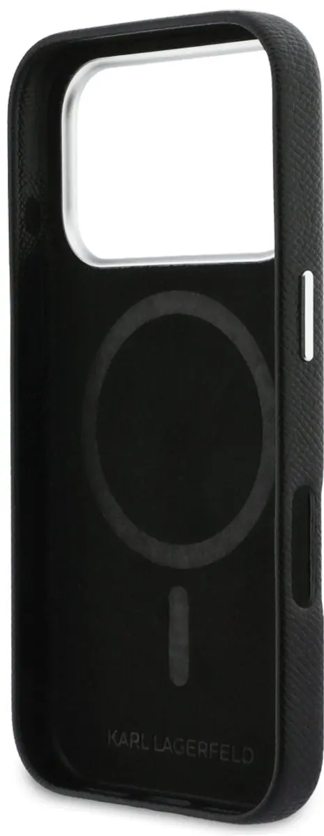 Karl Lagerfeld Case Head Pins Saffiano MagSafe iPhone 17 Pro Max - Zwart - afbeelding 6 van 6