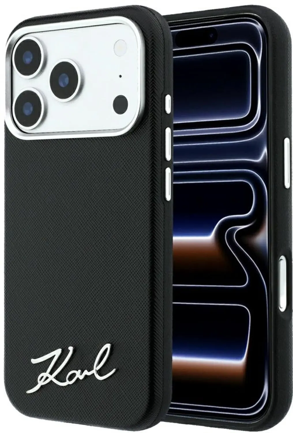 Karl Lagerfeld Saffiano Small Script Metal Logo MagSafe Hoesje